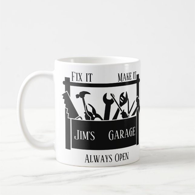Taza De Café Garaje personalizado (Izquierda)