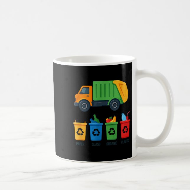 Taza De Café Garbage Day Recycling Truck Kids Boys Toddlers Gir (Derecha)
