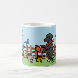 Taza De Café Gardener feliz del labrador negro personalizado