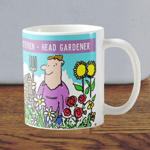 Taza De Café Gardener Mug, jefe de diversión. Añade tu elección