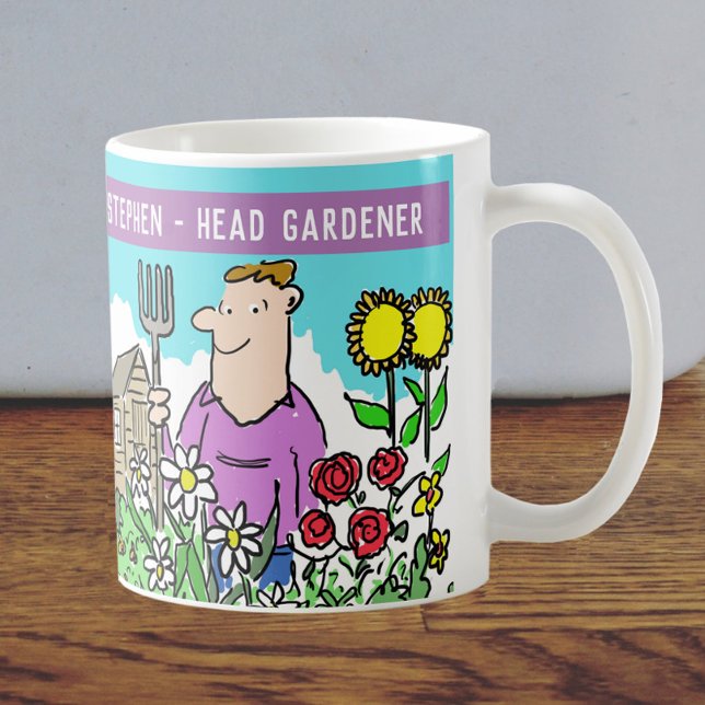 Taza De Café Gardener Mug, jefe de diversión. Añade tu elección (Subido por el creador)