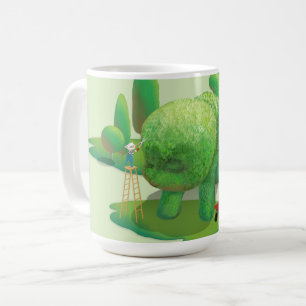 Taza De Café Gardeneradores de gatos y Bush de animales verdes