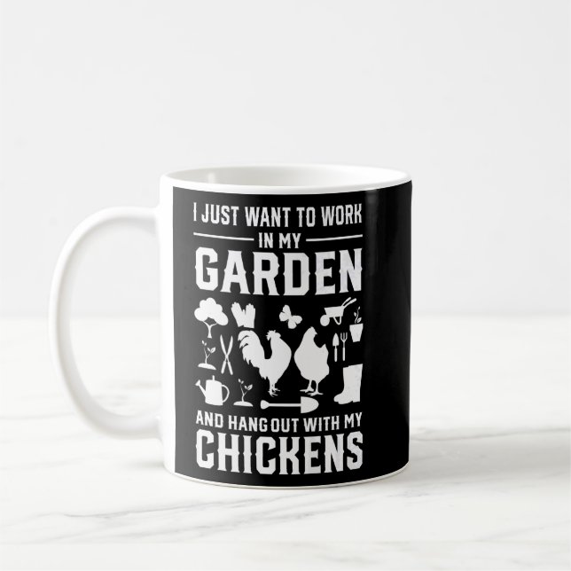 Taza De Café Gardening, propietario de pollos, Chiste de jardin (Izquierda)