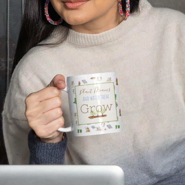 Taza De Café Gardening Whimsical Watercolor Personalizado (Subido por el creador)