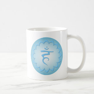 Taza De Café Garganta Chakra - azul claro