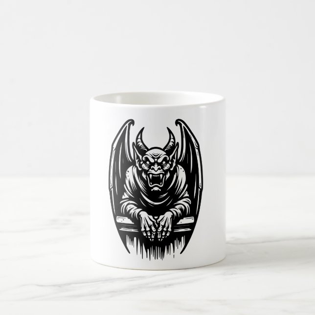 Taza De Café Gargoyle Illustration Mug (Centro)