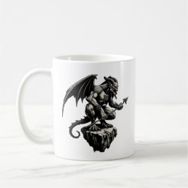 Taza De Café Gargoyle sentado sobre una roca