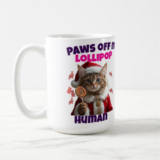 Taza De Café Garras Fuera De Mi Piruleta Humano Navidad Gato