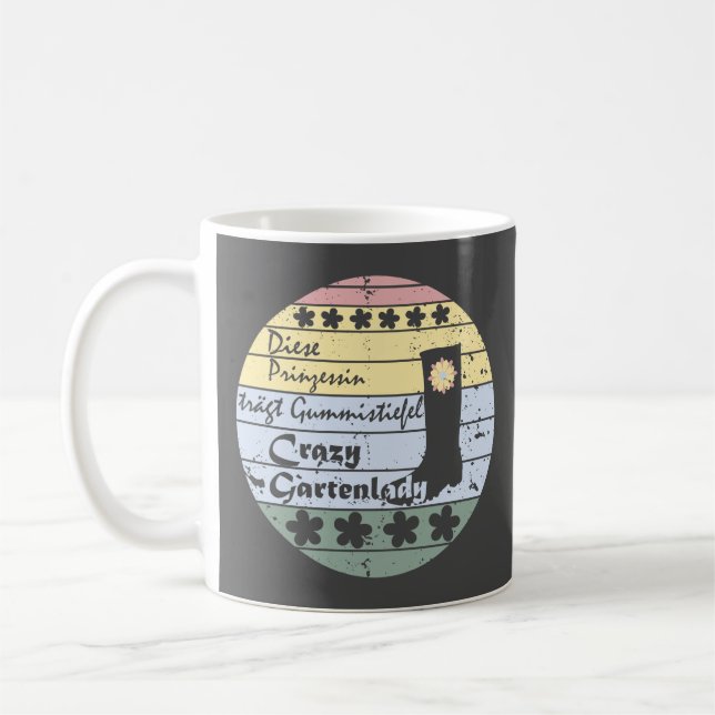 Taza De Café Gärtnerin, Gartenlady, Gummistiefel Prinzessin (Izquierda)