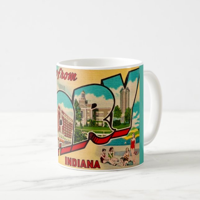 Taza De Café Gary Indiana Greeting  (Anverso derecho)