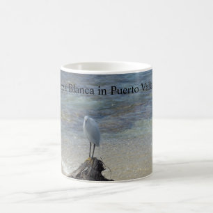 Taza De Café Garza Blanca Tejado de paja cielo azul arena