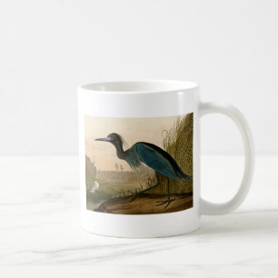 Taza De Café Garza Grulla Azul Impresión de Audubon Arte Coster