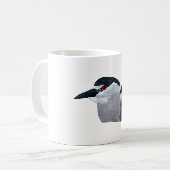Taza De Café Garza nocturna coronada de negro (Anverso izquierdo)