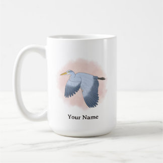 Taza De Café Garza personalizada con fondo rosa