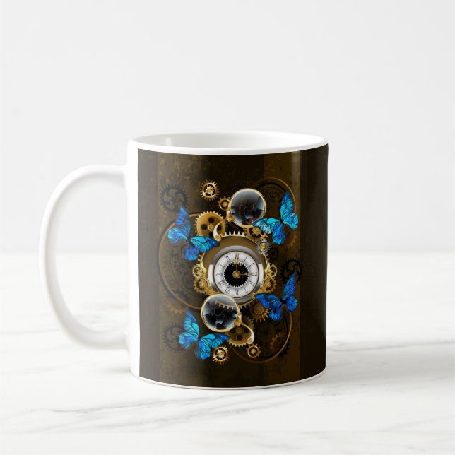 Taza De Café Gases de vapor y mariposas azules (Izquierda)