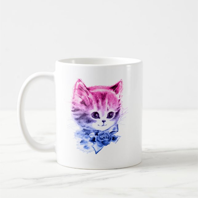 Taza De Café Gata del Orgullo Bisexual (Izquierda)