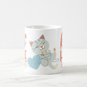 Taza De Café Gata Loca Gris Gatito Dulce Gatito Mamá Gato