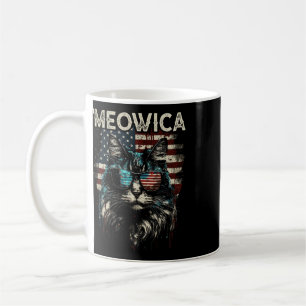 Taza De Café Gata Maine Coon Patriótica de América