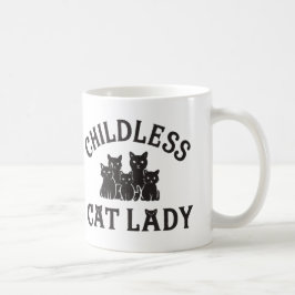 Taza De Café gata sin hijos dama mug