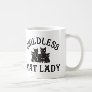 Taza De Café gata sin hijos dama mug