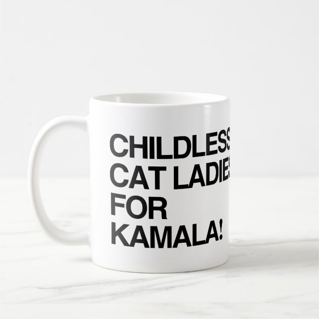 Taza De Café Gatitas sin hijos para Kamala (Izquierda)