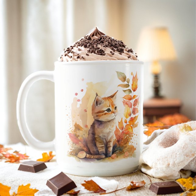 Taza De Café Gatito acuático de los vibradores de otoño - (Subido por el creador)