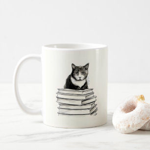 Taza De Café Gatito Adorable en Libros