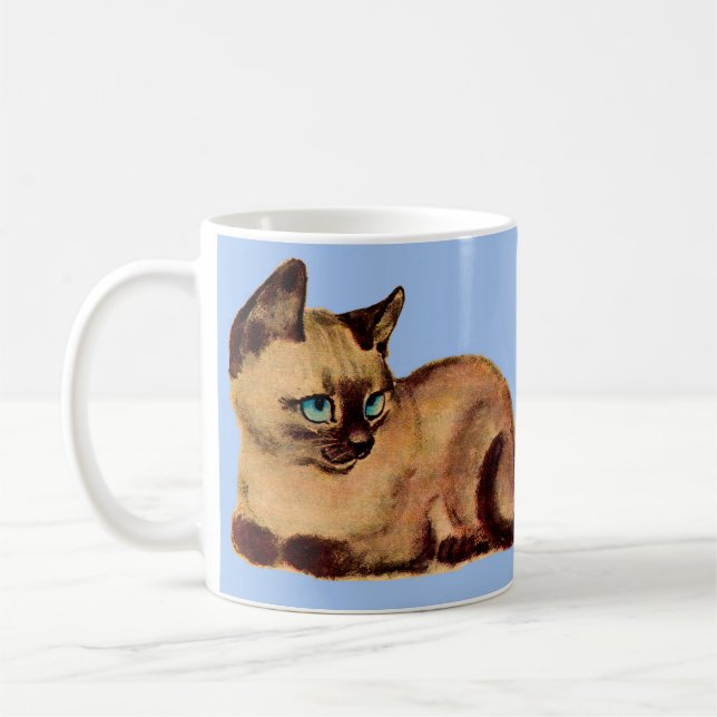 Taza De Café gatito adorable siamés (Izquierda)