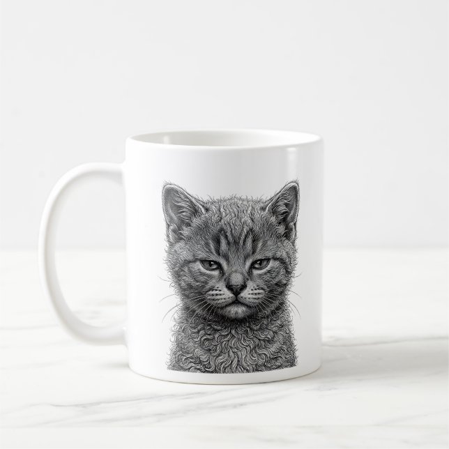 Taza de café gatito azul ruso (Izquierda)