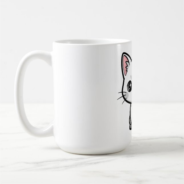 Taza De Café Gatito Blanco Dulce (Izquierda)