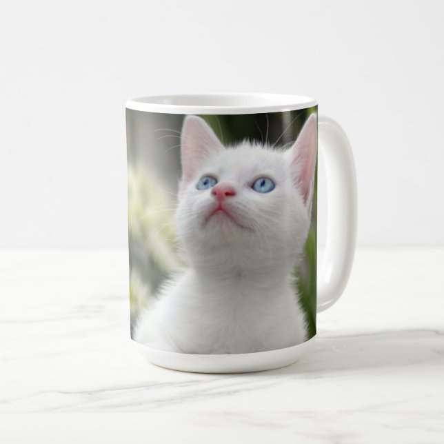Taza De Café Gatito blanco turco (Anverso derecho)