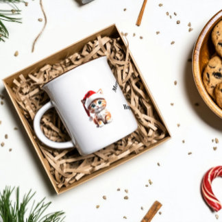 Taza De Café Gatito con Navidades Gorra Mug