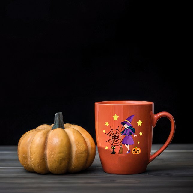 Taza De Café gatito de calabaza de la escoba de bruja feliz de  (Subido por el creador)
