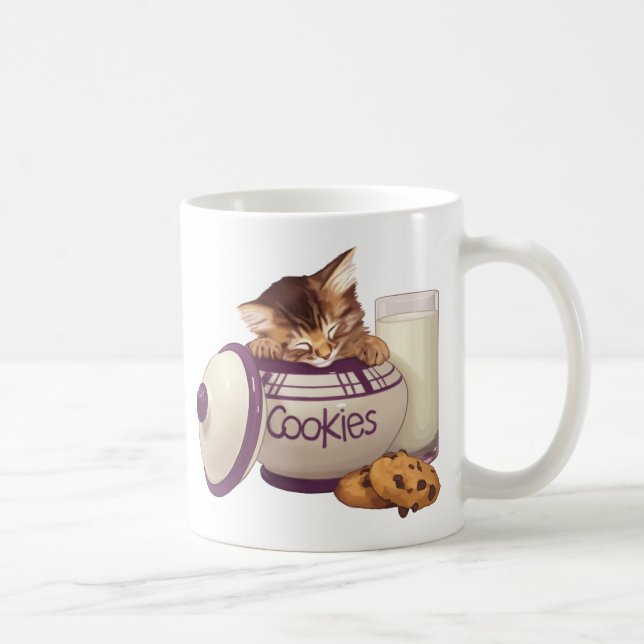 Taza De Café Gatito del tabby del tarro de galletas (Derecha)