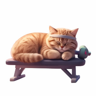 Taza de café gatito durmiendo en el gimnasio