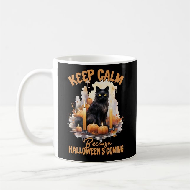 Taza De Café gatito feliz de halloween (Izquierda)