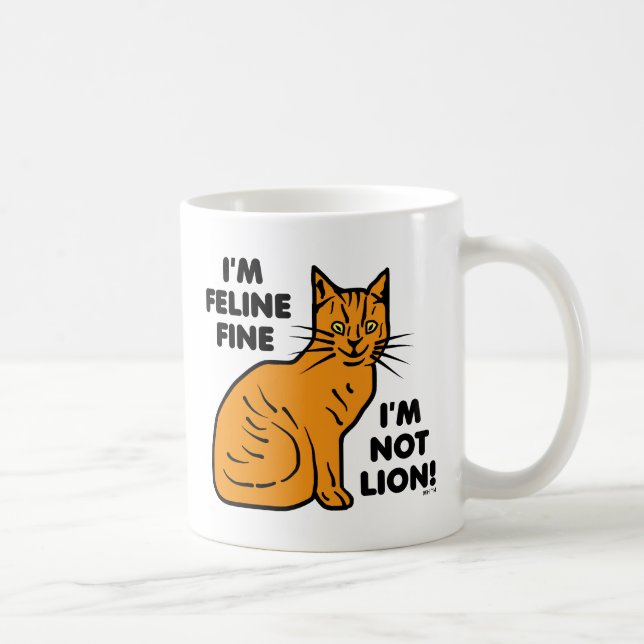 Taza De Café Gatito fino felino anaranjado del retruécano (Derecha)