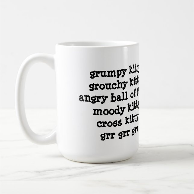 Taza De Café gatito gruñón, gatito malhumorado, grr del grr del (Izquierda)
