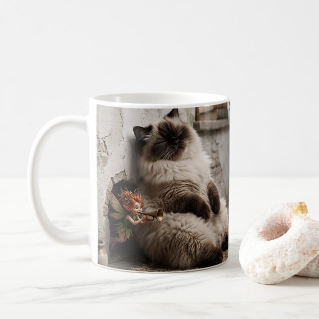 Taza De Café Gatito Himalayo y Pixie Despertar Sorpresa (Con donut)