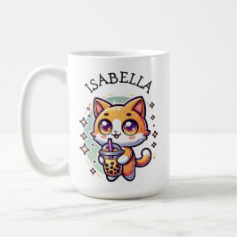 Taza De Café Gatito kawaii con té de burbuja personalizado