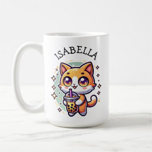 Taza De Café Gatito kawaii con té de burbuja personalizado