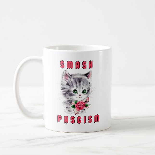 Taza De Café Gatito lindo - Rompe el fascismo (Izquierda)