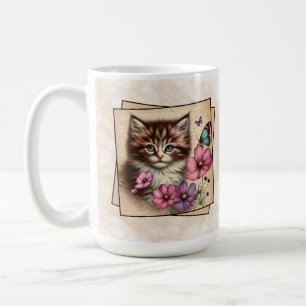 Taza De Café Gatito marrón y blanco