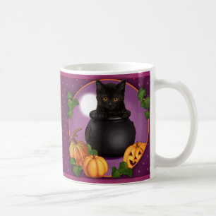 Taza De Café Gatito negro de Halloween