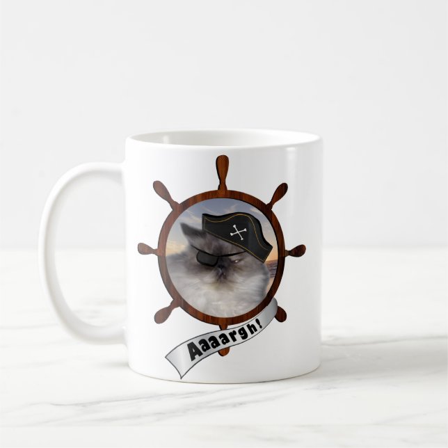 Taza De Café Gatito persa del pirata (Izquierda)