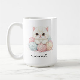 Taza de café gatito personalizado de punto
