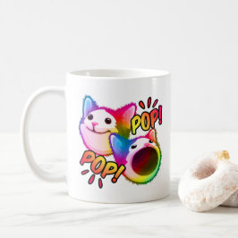 Taza De Café gatito pop haciendo brotar meme