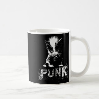 Taza De Café Gatito Punk Con Mohawk Diseño Gótico Nge