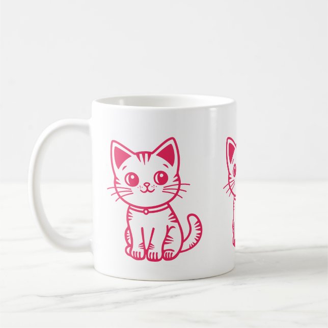 Taza De Café Gatito rosa  (Izquierda)