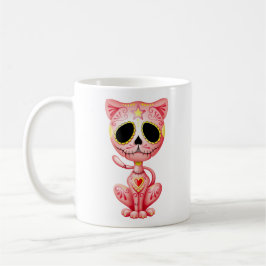 Taza De Café Gatito rosado del azúcar del zombi